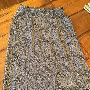 Talbots Rayon Paisley Print Skirt